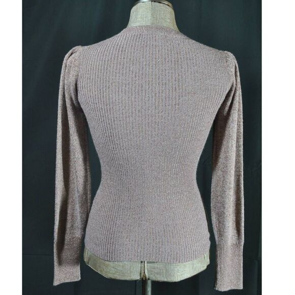 Rebecca Taylor Copper Metallic Wool Alpaca Ribbed Sweater - XS - Picture 3 of 4
